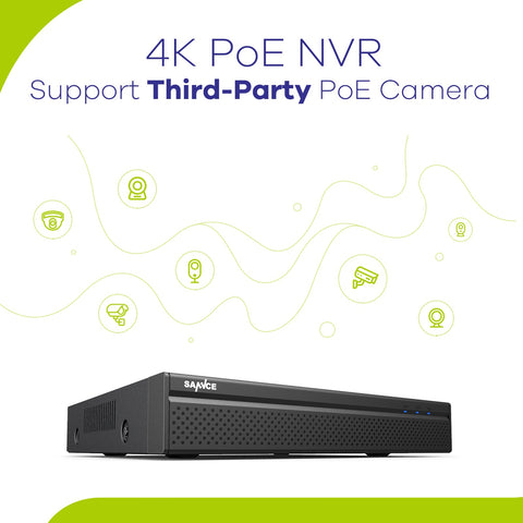 4K 8-Channel Wired PoE Security NVR System with 8 3MP Bullet CCTV IP Cameras, Audio Recording