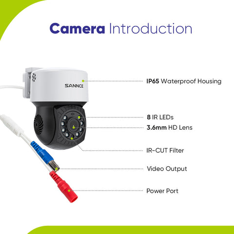 1080P 8 Channel PT Security Camera System - Hybrid 5-in-1 DVR, Pan & Tilt CCTV Camera, 100 ft Night Vision, Motion Detection, Outdoor, Waterproof