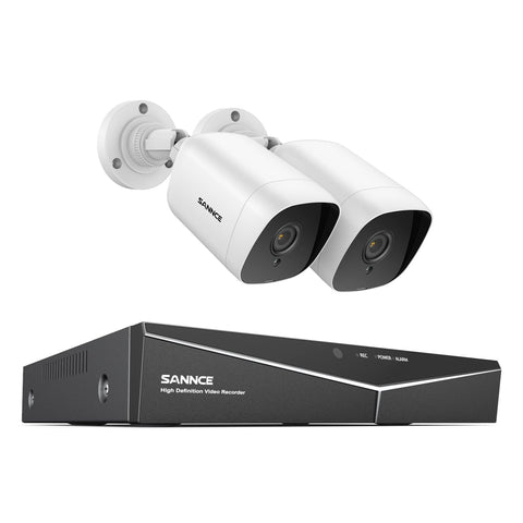 1080p 4-Channel Wired Security DVR System w/ 2pcs 2MP Outdoor CCTV Cameras, Smart Motion Detection, Email Alert