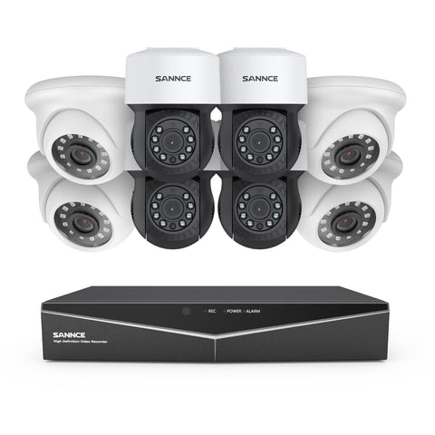 1080P 8 Channel PT Security Camera System - Hybrid 5-in-1 DVR, Pan & Tilt CCTV Camera, 100 ft Night Vision, Motion Detection, Outdoor, Waterproof