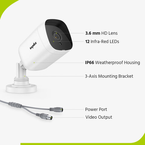 1080p 4 Channel DVR w/ 2 2MP Outdoor Bullet Security Camera System, 10.1’’ LCD Colorful Monitor